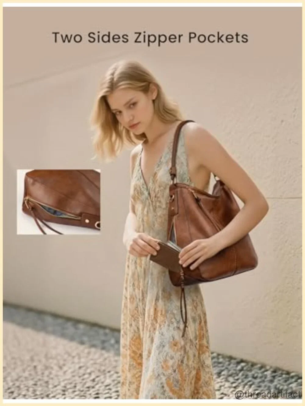 Faux Leather Hobo Crossbody Bag Large Capacity Tote Shoulder Purse